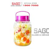  Bình Thủy Tinh Quai Xách Nắp Tím 8.0 Lít | Tùy Chọn Có hoặc không vòi 