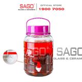  Bình Thủy Tinh Quai Xách Nắp Tím 8.0 Lít | Tùy Chọn Có hoặc không vòi 