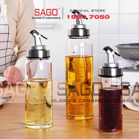  Chai Thủy Tinh Rót Dầu Có Chia Vạch | Tùy Chọn Dung Tích 