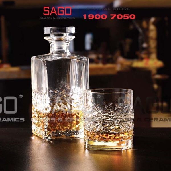  Luigi Bormioli A12520 - Bình Thủy Tinh Luigi Bormioli Decanter Textures Crystal Glasses 750ml | Nhập Khẩu Italy 