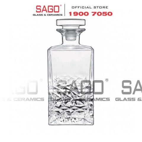  Luigi Bormioli A12520 - Bình Thủy Tinh Luigi Bormioli Decanter Textures Crystal Glasses 750ml | Nhập Khẩu Italy 