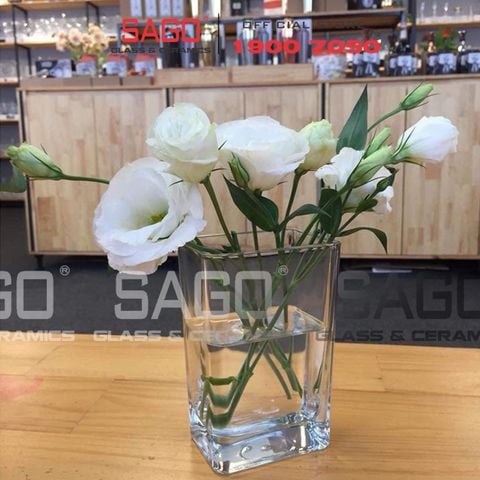  LIBBEY 5880 - Bình Hoa Thủy Tinh Libbey Pinched Bud Vase | Nhập Khẩu USA 