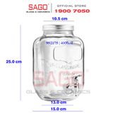  LIBBEY 992175 - Bình Nước Thủy Tinh Libbey Time To Party Dispenser 4000ml | Nhập Khẩu E.U 