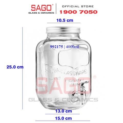  LIBBEY 992175 - Bình Nước Thủy Tinh Libbey Time To Party Dispenser 4000ml | Nhập Khẩu E.U 