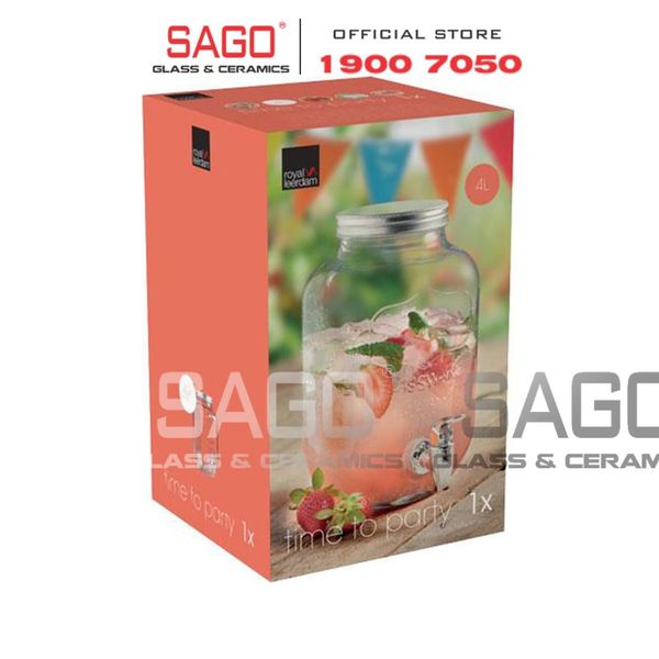  LIBBEY 992175 - Bình Nước Thủy Tinh Libbey Time To Party Dispenser 4000ml | Nhập Khẩu E.U 