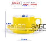  Bộ Tách sứ Stack Espesso Procelain Yellow Cup 150ml | Gốm Sứ Bát Tràng Cao Cấp 