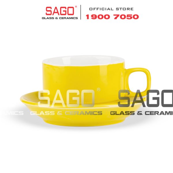  Bộ Tách sứ Stack Espesso Procelain Yellow Cup 150ml | Gốm Sứ Bát Tràng Cao Cấp 