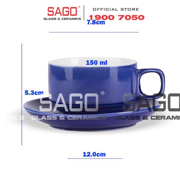  Bộ Tách sứ Stack Espesso Procelain Coban Cup 150ml | Gốm Sứ Bát Tràng Cao Cấp 