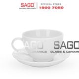  Bộ Tách Sứ Cosmo Cappuccino Procelain White Cup 250ml | Gốm Sứ Bát Tràng Cao Cấp 