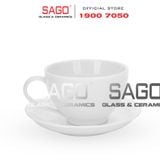  Bộ Tách Sứ Cosmo Cappuccino Procelain White Cup 250ml | Gốm Sứ Bát Tràng Cao Cấp 