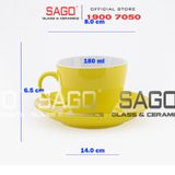  Bộ Tách Sứ Cosmo Espesso Procelain Yellow Cup 180ml | Gốm Sứ Bát Tràng Cao Cấp 