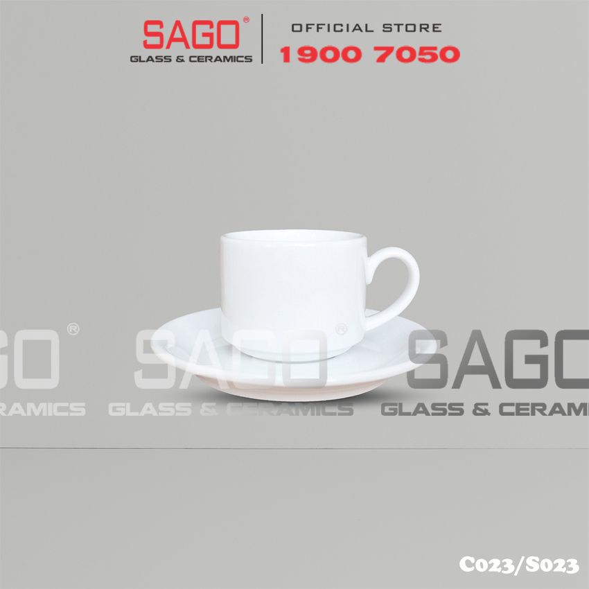  CK C023/S023 - Bộ Tách sứ CK Cappuccino 220ml 