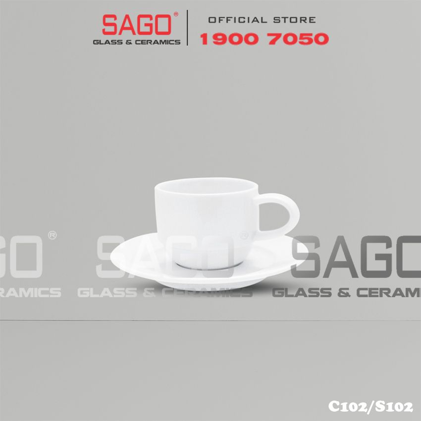  CK C102/S102 - Bộ Tách Sứ CK Cappuccino 165ml 