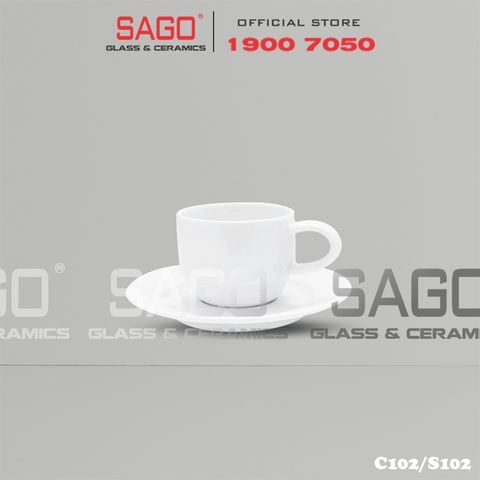  CK C102/S102 - Bộ Tách Sứ CK Cappuccino 165ml 