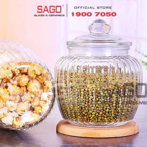  Hũ Thủy Tinh Sọc Nắp Thủy Tinh Đựng Thực Phẩm | Tùy Chọn Dung Tích 