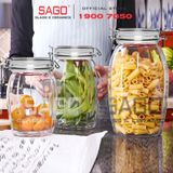  Hũ Thủy Tinh Sọc Cao Cấp Nắp Gài Gọng Thép | Tùy Chọn dung Tích 