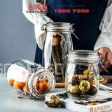  Hũ Thủy Tinh Bầu Cao Cấp Nắp Gài Gọng Thép | Tùy Chọn Dung Tích 