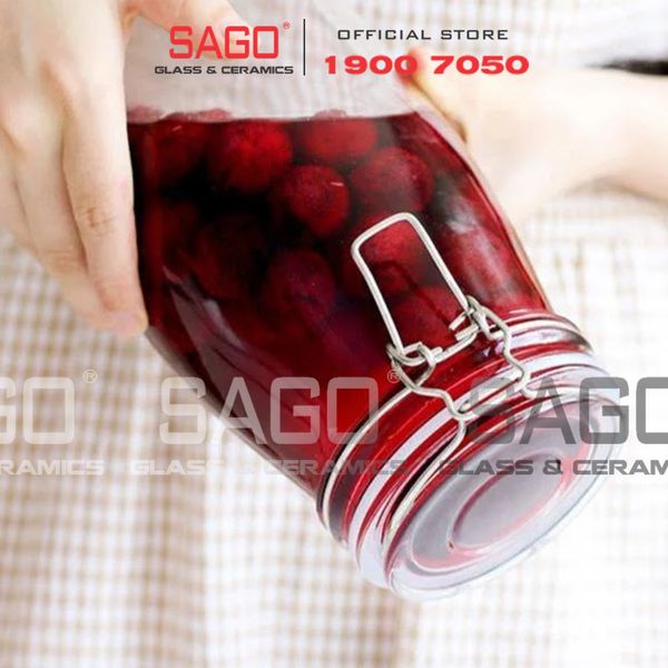  Hũ Thủy Tinh Bầu Cao Cấp Nắp Gài Gọng Thép | Tùy Chọn Dung Tích 