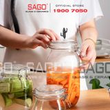  Hũ Thủy Tinh Bầu Cao Cấp Nắp Gài Gọng Thép | Tùy Chọn Dung Tích 
