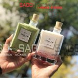  Chai Thủy Tinh Vuông Cổ Lệch 280ml Nắp Gỗ Ép | Thủy Tinh Cao Cấp 