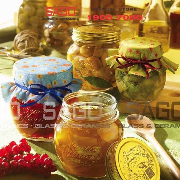  Hũ Thủy Tinh Bormioli Rocco Italia Quattro Invetro nắp vặn | Tùy Chọn Dung Tích 