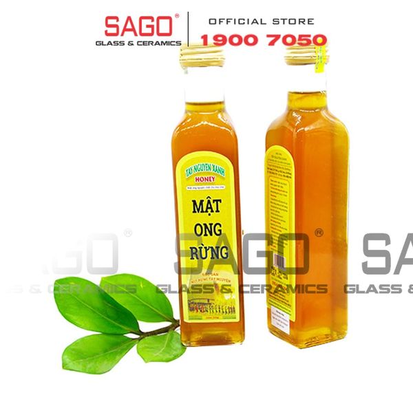  Chai Thủy Tinh Vuông Nắp Nhôm | Tùy Chọn Dung Tích Và Màu Nắp 