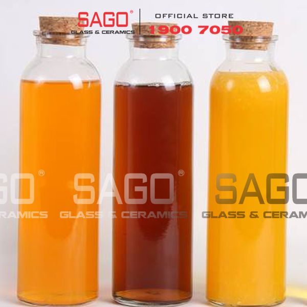  Chai Thủy Tinh Nắp Gỗ Ép | Tùy Chọn Dung Tích 