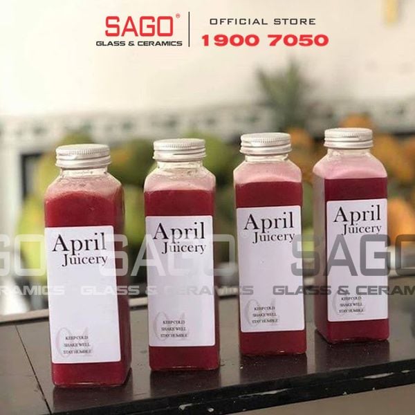  Chai Thủy Tinh Vuông Cao Nắp Nhôm | Tùy Chọn Dung Tích 