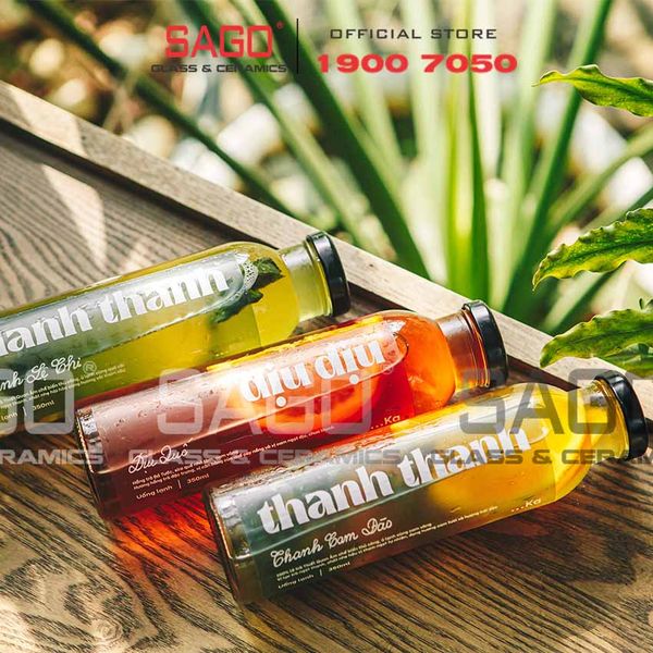  Chai Thủy Tinh Tròn Cao 350ml Nắp Thiết | Tùy Chọn Màu Nắp 