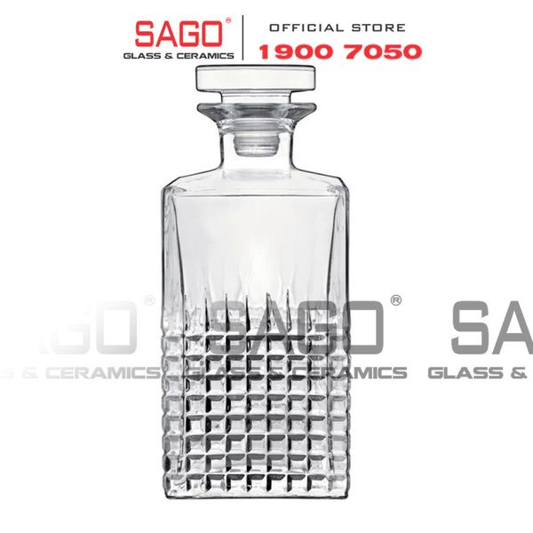  Luigi Bormioli A12521 - Chai thủy tinh Pha Lê Luigi Bormioli CHARME DECANTER H10769 C/TAPPO Crystal Glasses 780ml | Nhập Khẩu Italy 