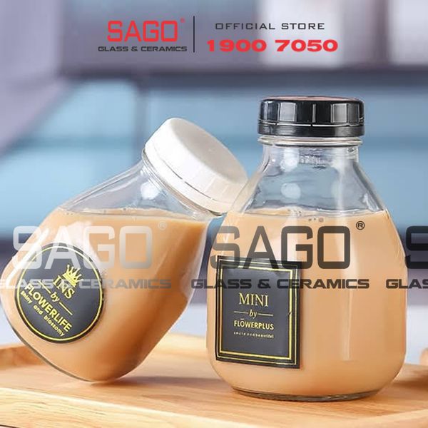  Chai Thủy Tinh Vuông Lùn Nắp Nhựa | Tùy Chọn Dung Tích 