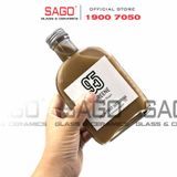  Chai Thủy Tinh Dẹp Cổ Cò 350ml Nắp Nhôm | Tùy Chọn Màu Nắp 