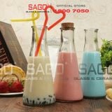  Chai Thủy Tinh Tháp 350ml Nắp Gỗ | Thủy Tinh Cao Cấp 