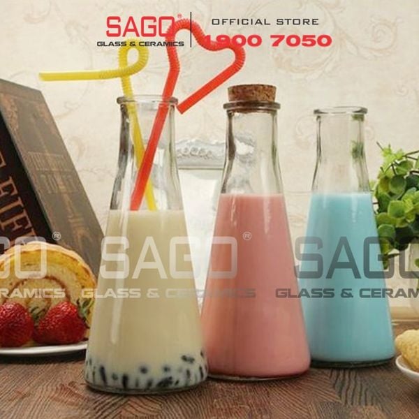  Chai Thủy Tinh Tháp 350ml Nắp Gỗ | Thủy Tinh Cao Cấp 