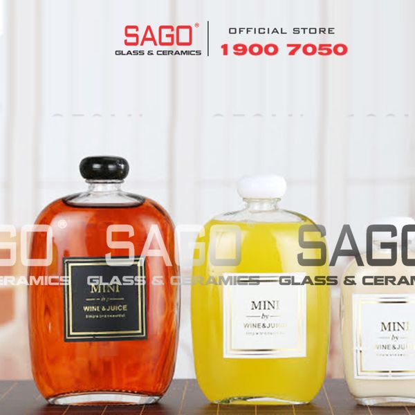  Chai Thủy Tinh Dẹp Nắp Nhựa | Tùy Chọn Dung tích 