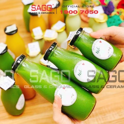 Chai Thủy Tinh Tròn Nắp Thiết | Tùy Chọn Dung Tích 