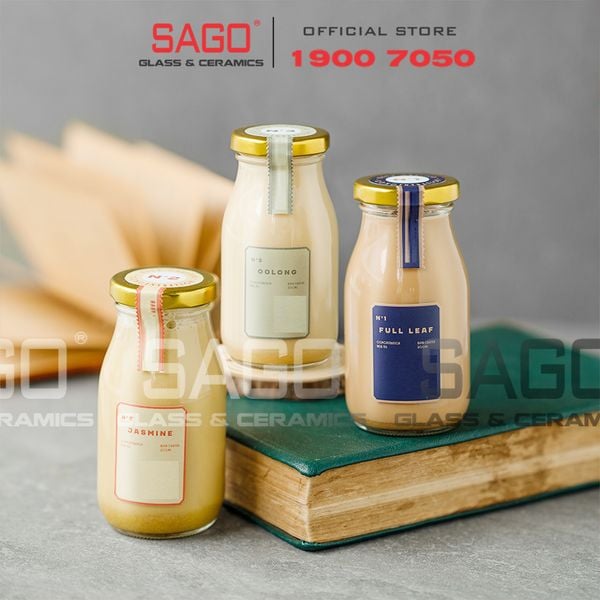  Chai Thủy Tinh Tròn Nắp Thiết | Tùy Chọn Dung Tích 