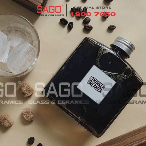  Chai Thủy Tinh Vuông Dẹp Nắp Nhôm | Tùy Chọn Dung Tích 
