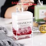  Chai Thủy Tinh Vuông Cổ Lệch 280ml Nắp Gỗ Ép | Thủy Tinh Cao Cấp 