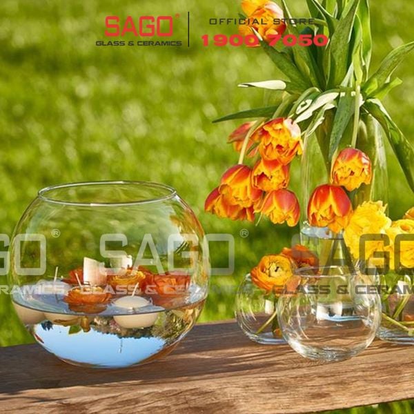  Pasabahce 43427 - Chậu Hoa Thủy Tinh Tròn Pasabahce Botanica Cao 12cm | Nhập Khẩu Thổ Nhĩ Kỳ 