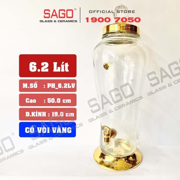  PH 6.2 - Bình Sâm Phú Hòa 6.2 Lít | Bình Sâm Cao Cấp Việt Nam 