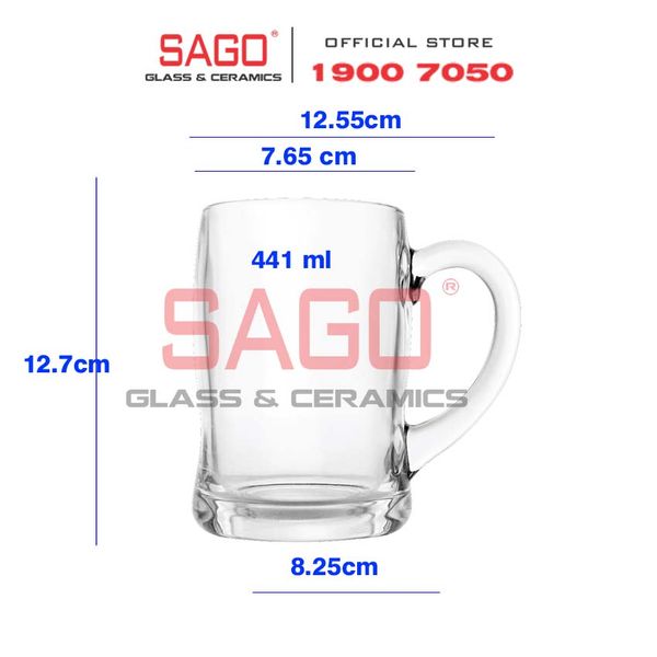  Union 397 - Ly Thủy Tinh Có Quai Union Beer Mug Glass 441ml | Thủy Tinh Cao Cấp Nhập Khẩu Thái Lan 