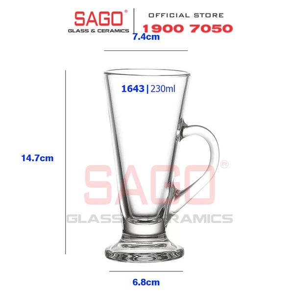  Ocean P01643 - Ly Thủy Tinh Ocean Kenya Irish Coffee 230ml | Nhập Khẩu Thái Lan 