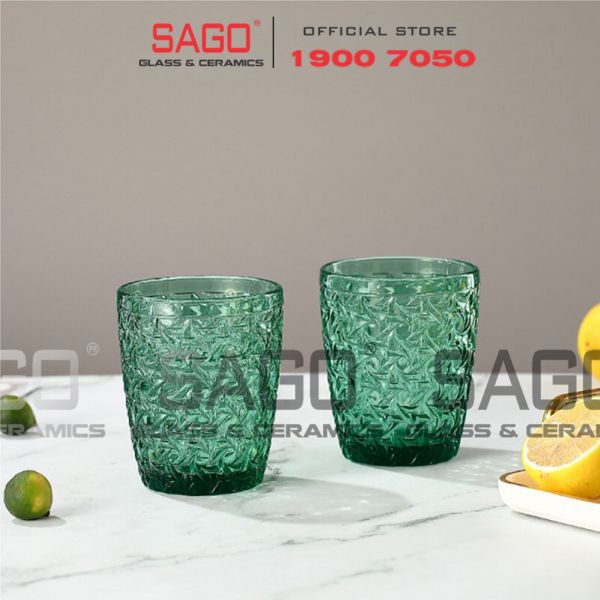  DELI DSKB172-1G - Ly Thủy Tinh Deli Beyond The Time Green Rock Glass 300ml | Thủy Tinh Cao Cấp 