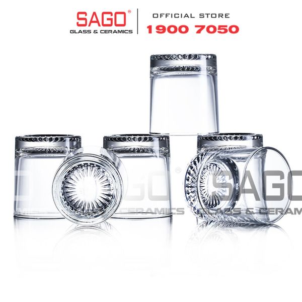 Union 350 - Ly Thủy Tinh Union Diamond Bottom Rock Glass 245ml | Thủy Tinh Cao Cấp Nhập Khẩu Thái Lan 