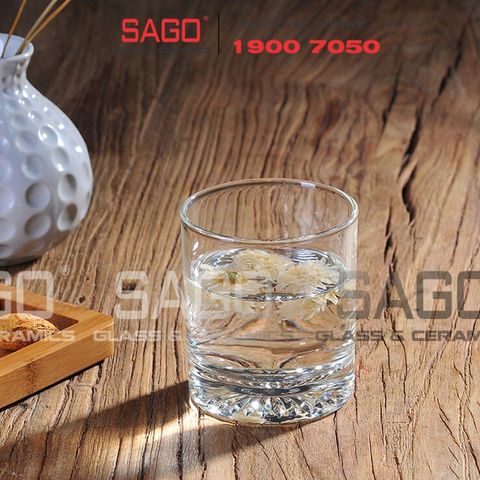  Union 350 - Ly Thủy Tinh Union Diamond Bottom Rock Glass 245ml | Thủy Tinh Cao Cấp Nhập Khẩu Thái Lan 