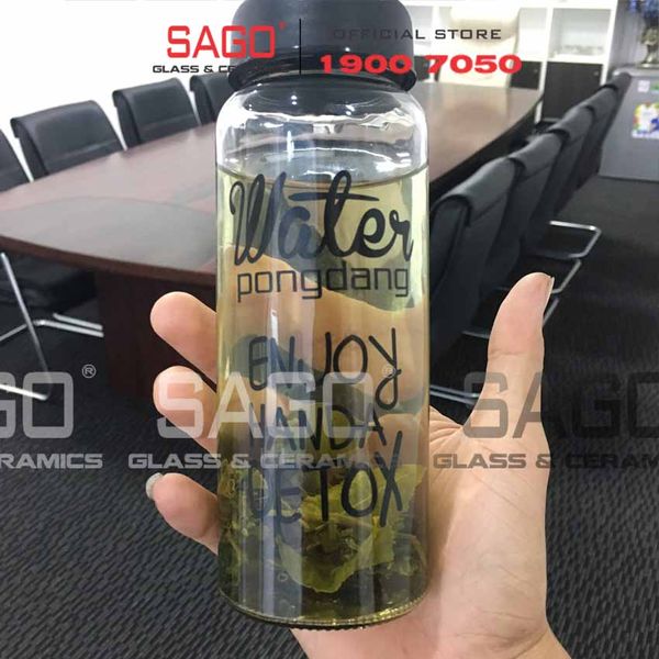  Chai Thủy Tinh Water PongDang Detox 420ml Nắp Nhựa | Thủy Tinh Cao Cấp 