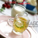  Ly Thủy Tinh Sọc Làm Pudding 100ml Nắp Nhựa | Thủy Tinh Cao Cấp 