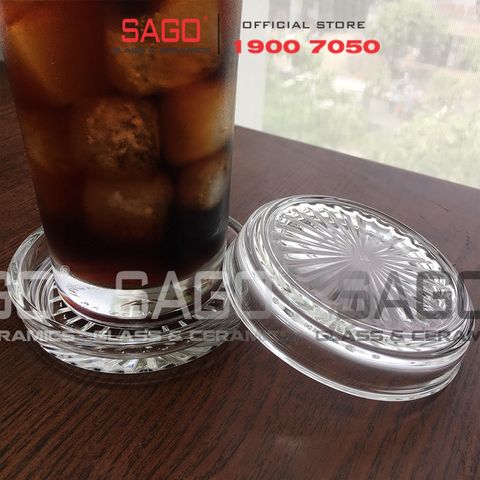  Union 337 - Đế Lót Thủy Tinh Union Coasters Diamond Đường Kính 3.5'' | Thủy Tinh Cao Cấp Nhập Khẩu Thái Lan 