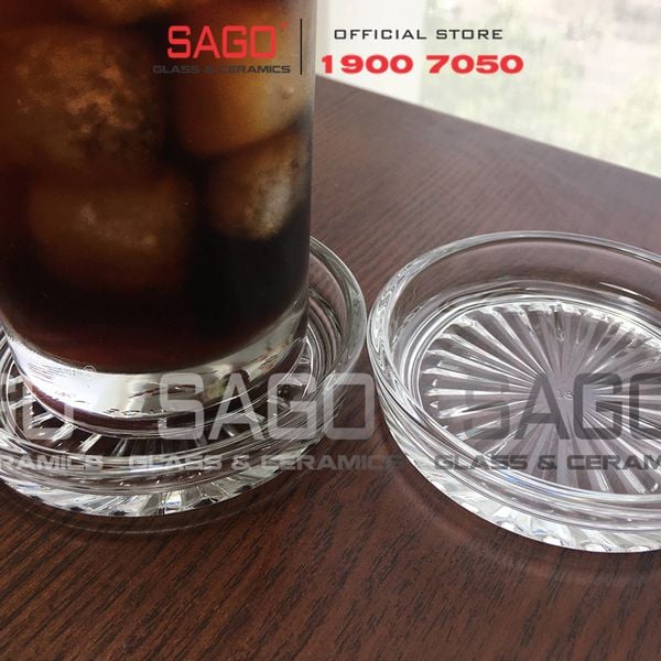  Union 337 - Đế Lót Thủy Tinh Union Coasters Diamond Đường Kính 3.5'' | Thủy Tinh Cao Cấp Nhập Khẩu Thái Lan 